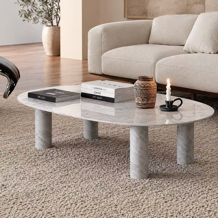 שולחן סלון דגם Oval Marble